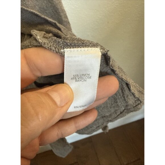 Pure Jill Midi Dress Linen Blend Tank Minimalist Lagenlook Neutral - Picture 5 of 12